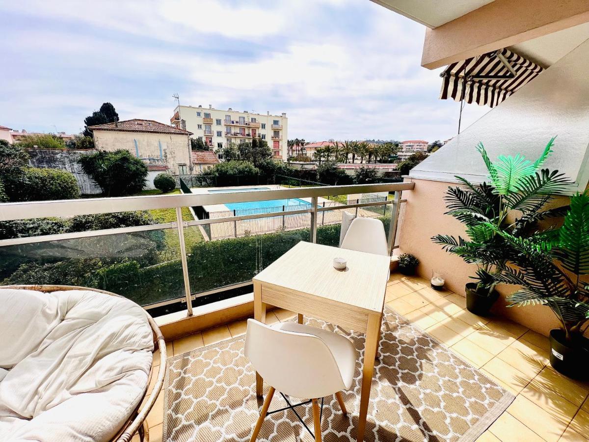 Les Palmiers - Appartement Avec Piscine Proche Plages - Wifi Et Clim Αντίμπ Εξωτερικό φωτογραφία